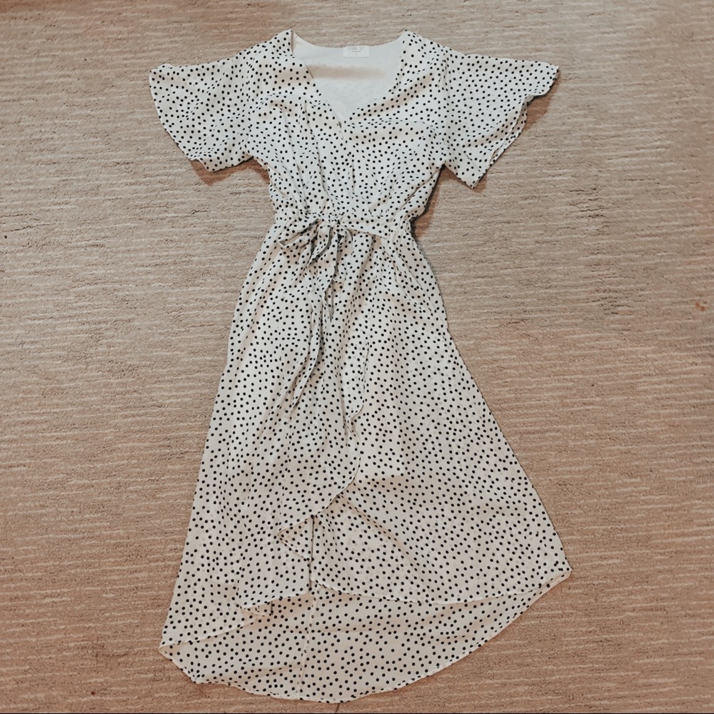 Polka dot wrap dress